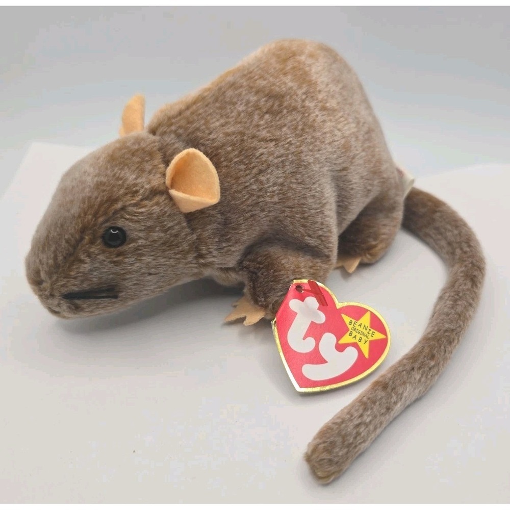 1999 Ty Beanie Baby "Tiptoe" Retired Brown Mouse BB15